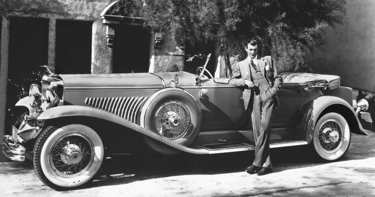 A classic Duesenberg Model J luxury automobile