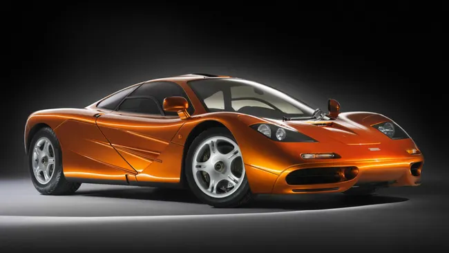 A McLaren F1 showing its distinctive design