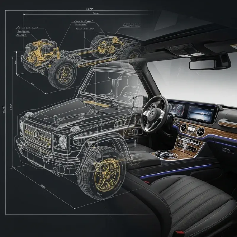 Technical drawings transforming into luxury interior