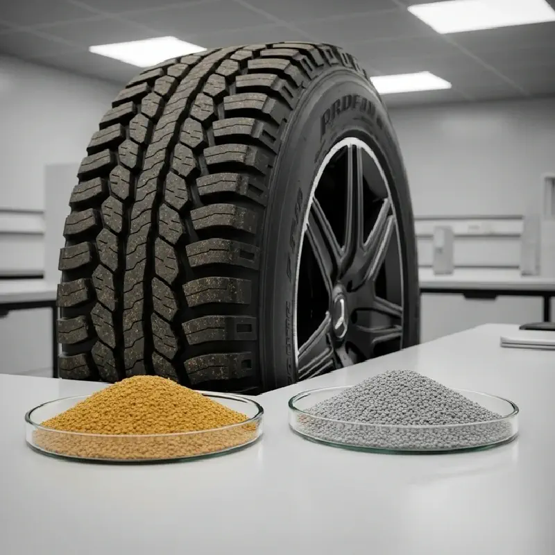 Tire with soil samples comparing intended vs. actual environments