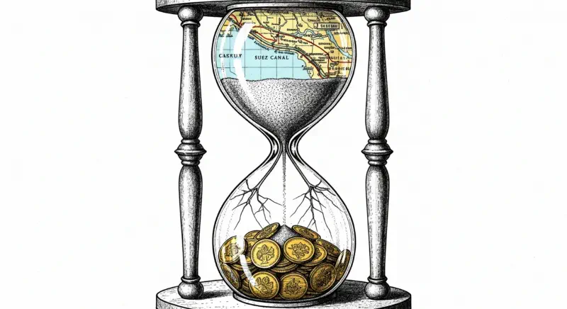 An illustration of the 1875 liquidation of Egyptian shares in the Suez Canal Company