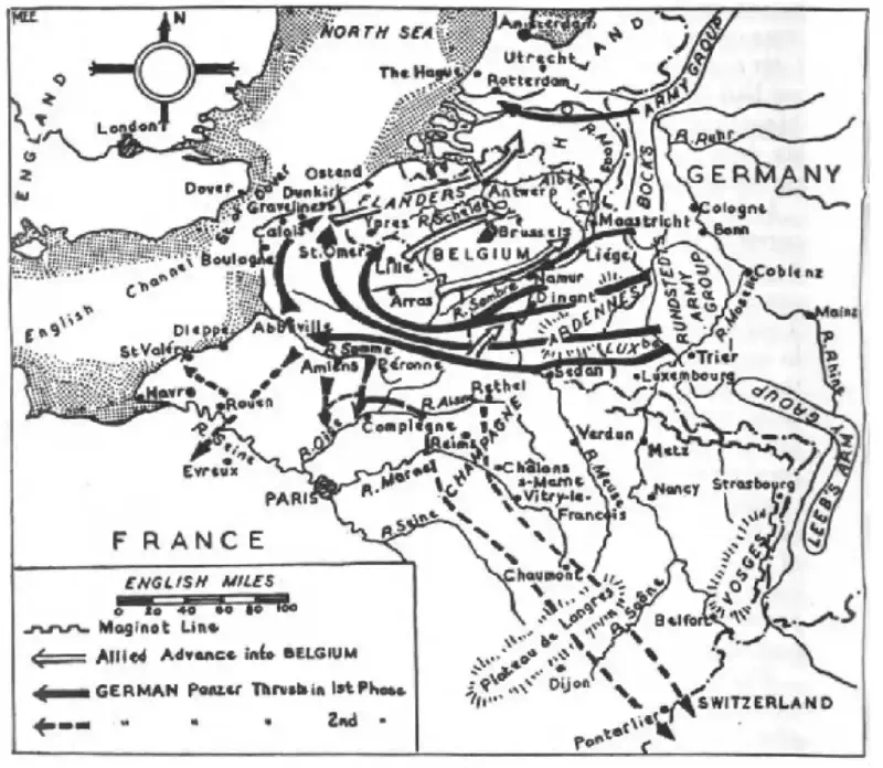 The offense tactics, France 1940