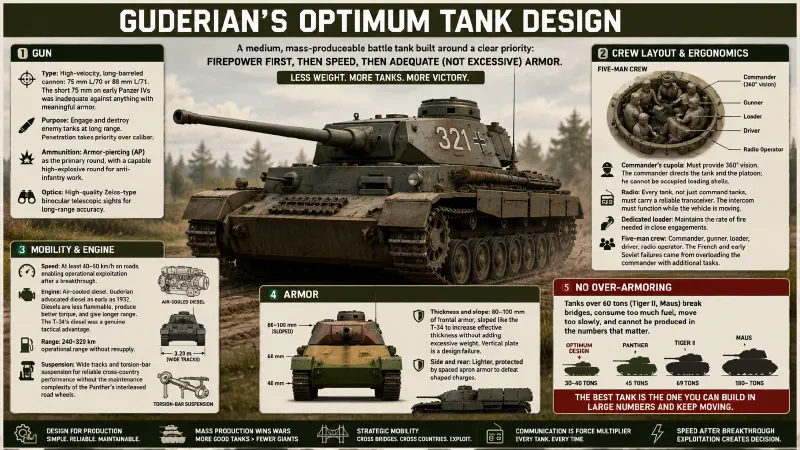 Complete Specification of Guderian's Optimum Tank Design