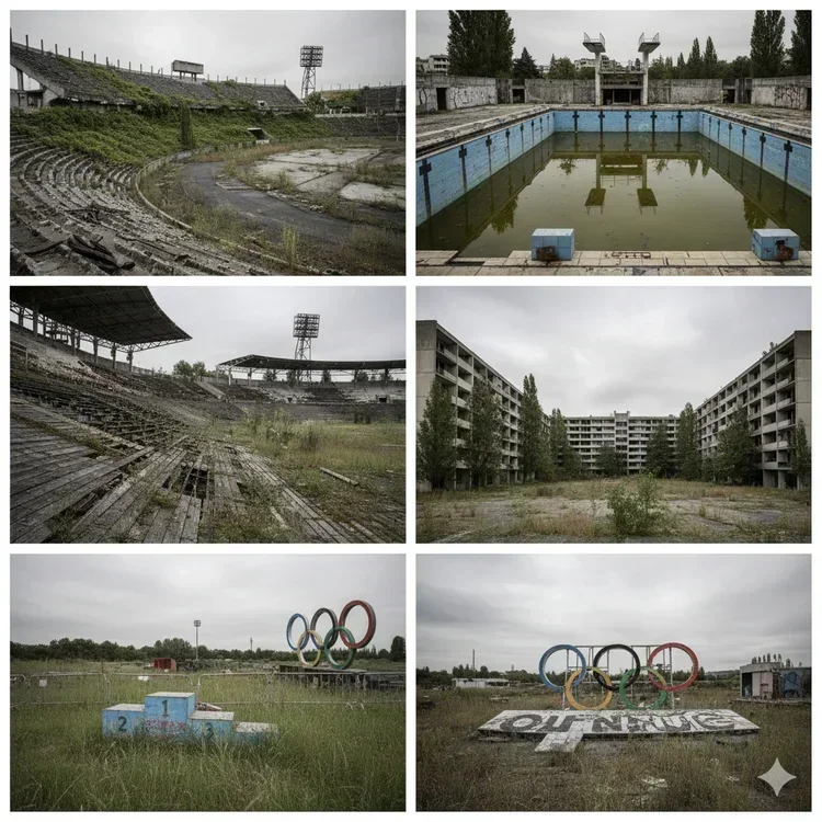 Bubble chart showing Olympic costs scaling poorly with athlete numbers