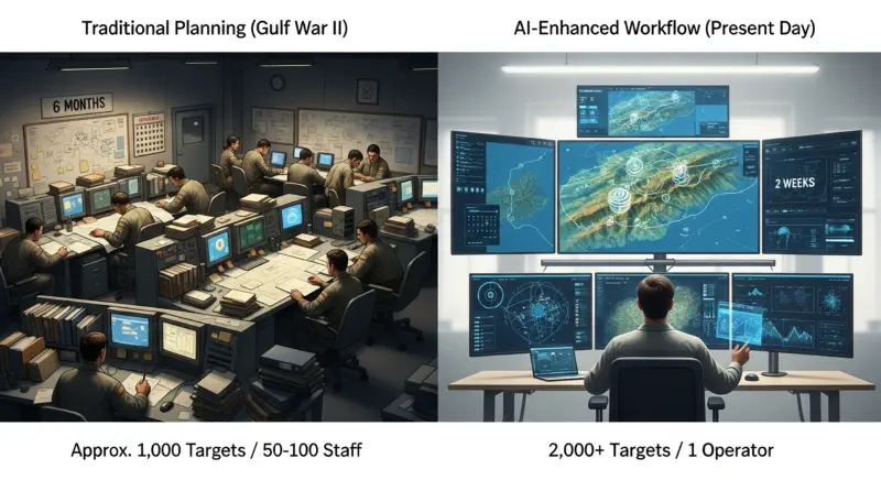 Comparison between manual and AI-assisted targeting