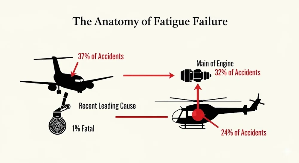 Aircraft components most vulnerable to fatigue