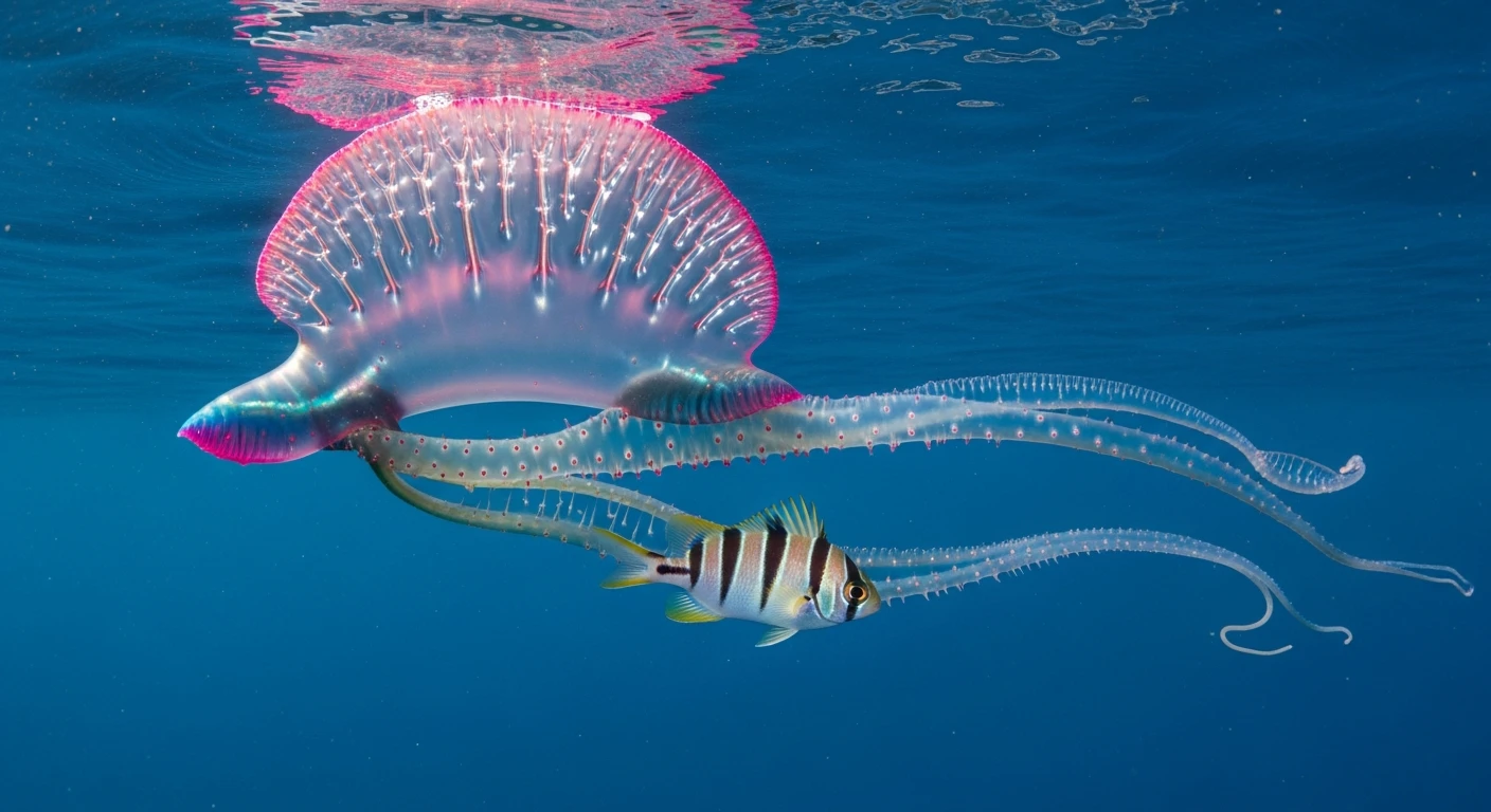 Portuguese man o' war and marine predators