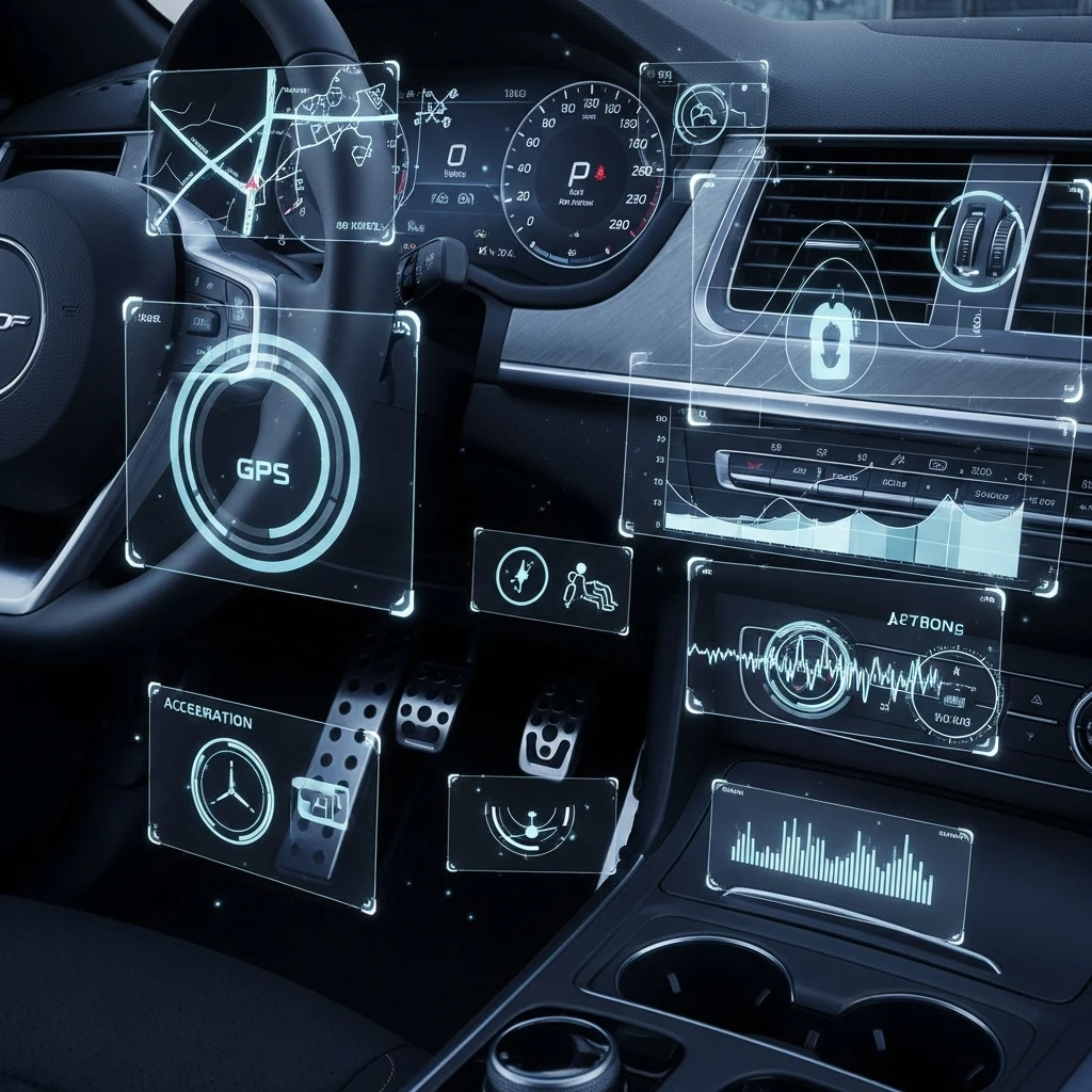 Car dashboard with data streams