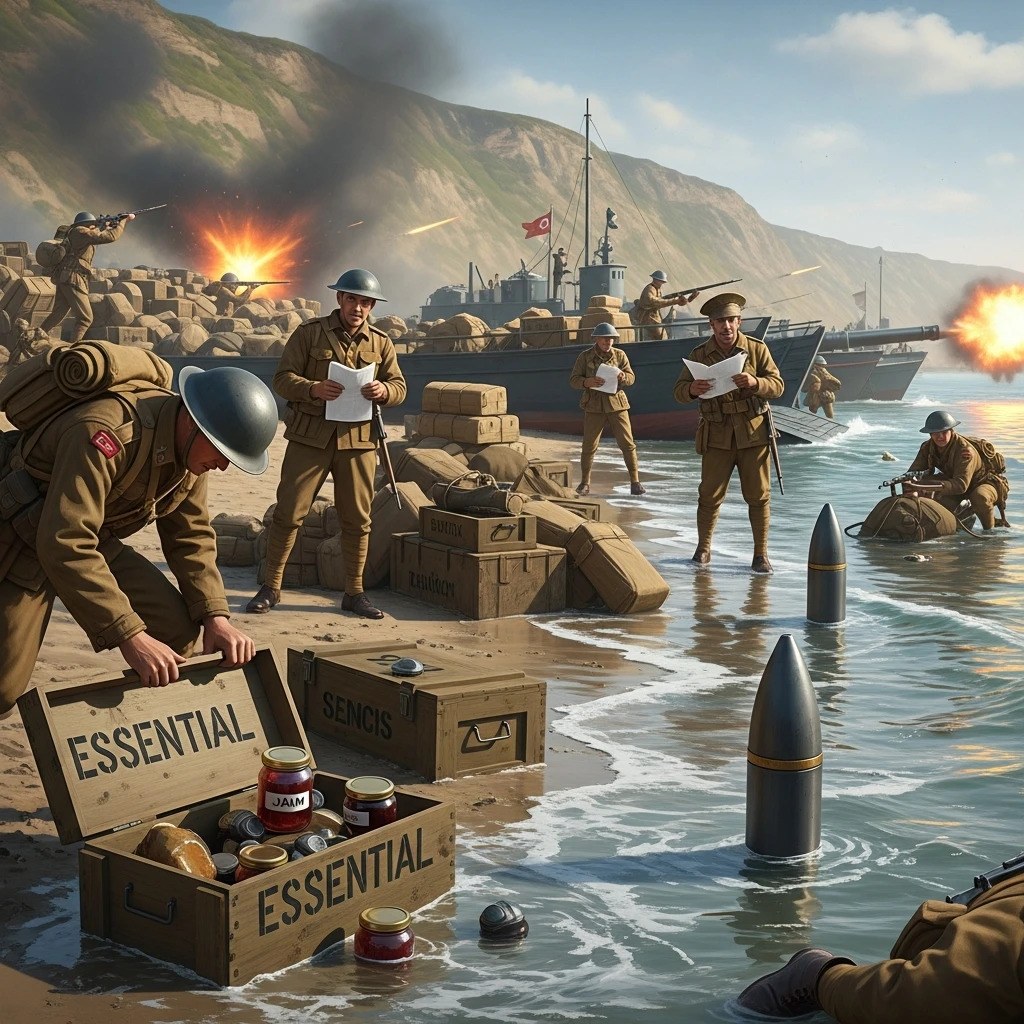 Chaotic supply beaches at Gallipoli