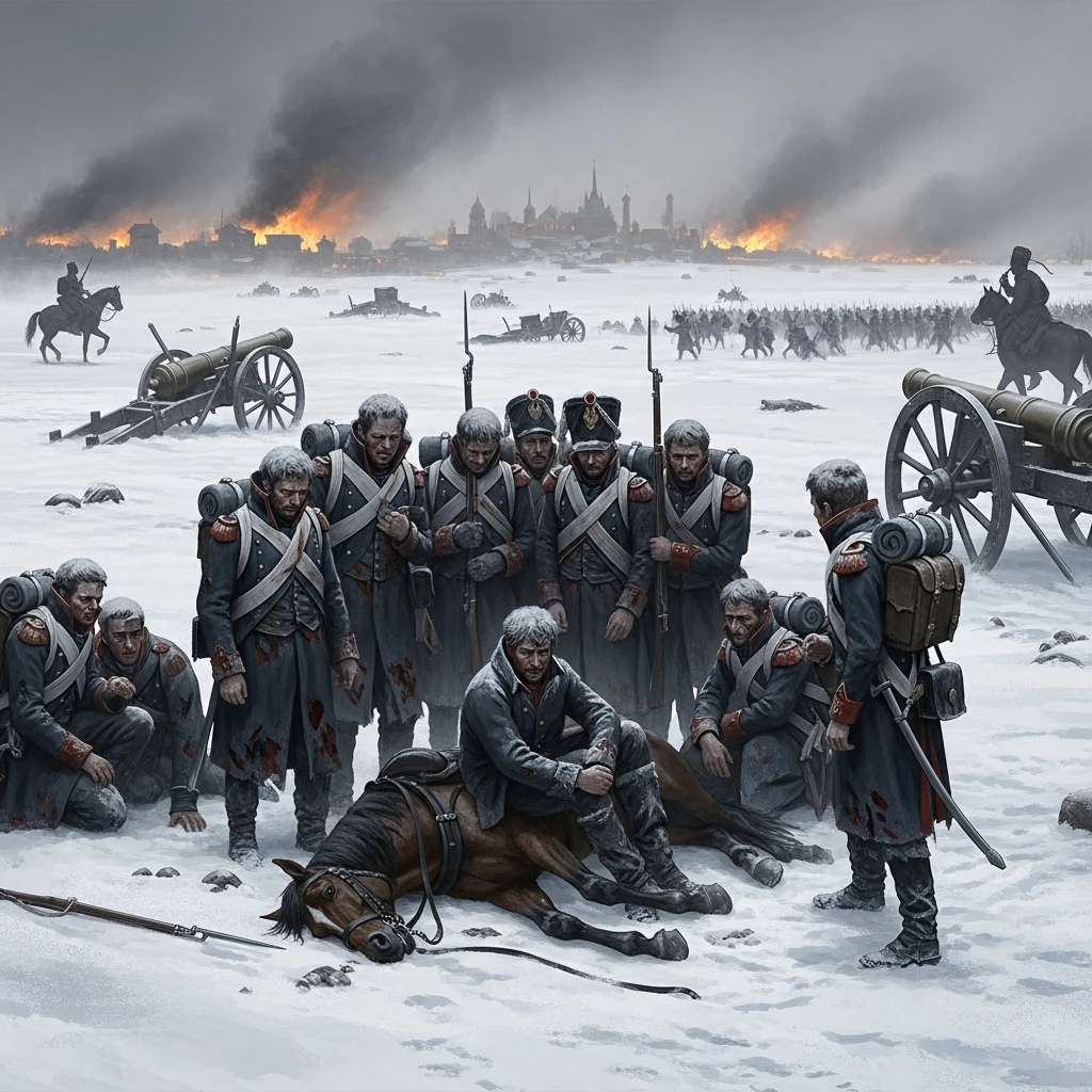 Napoleon's Grande Armée retreating from Russia