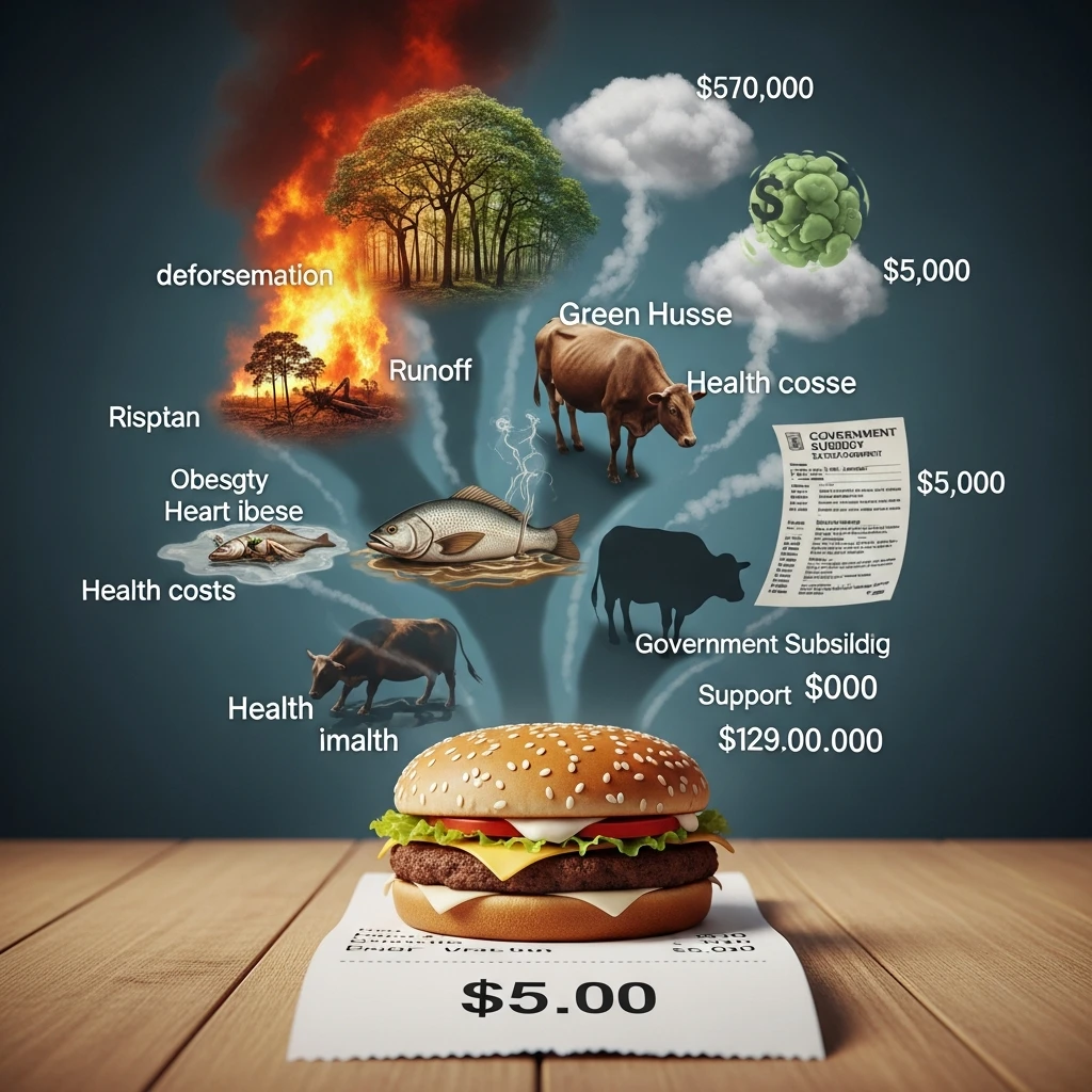 Beef representing environmental externalities