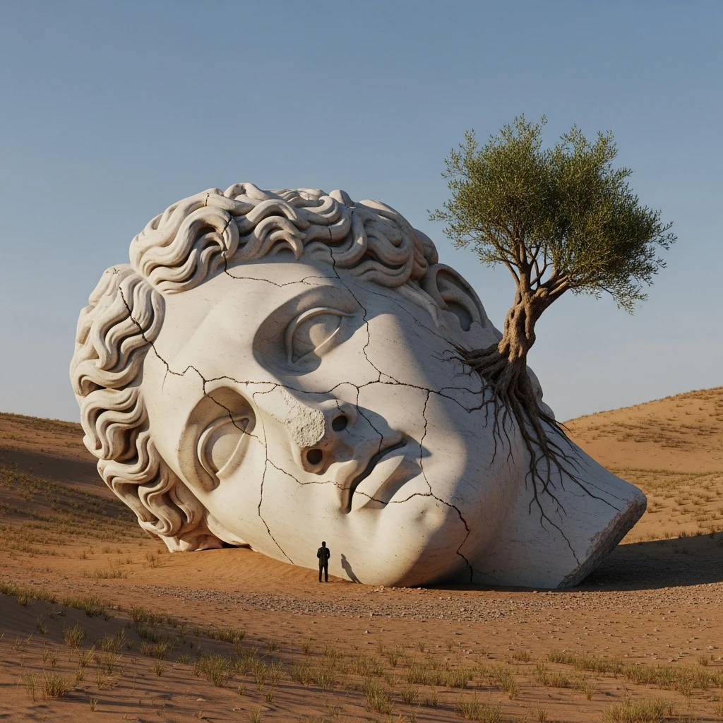 Sketch of a colossal mountain statue