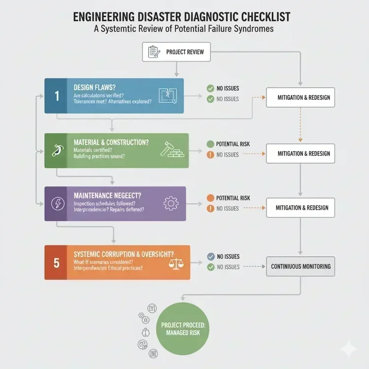Conceptual illustration showing the &lsquo;failure of imagination&rsquo; as a central cognitive blind spot, with the five syndromes radiating outward from this fundamental error