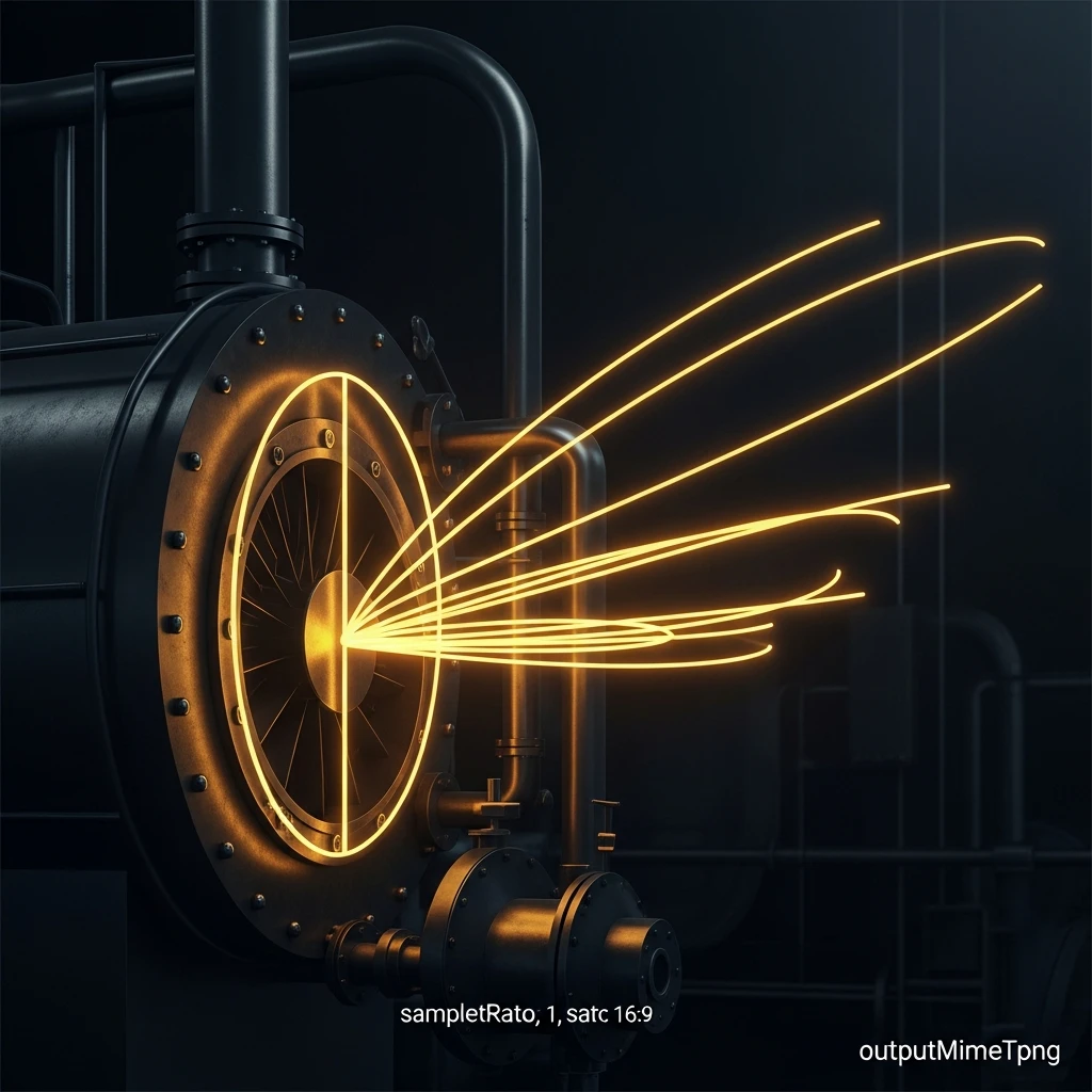 Industrial cooling tower releasing steam against a sunset sky, symbolizing the mandatory heat rejection in thermal power cycles