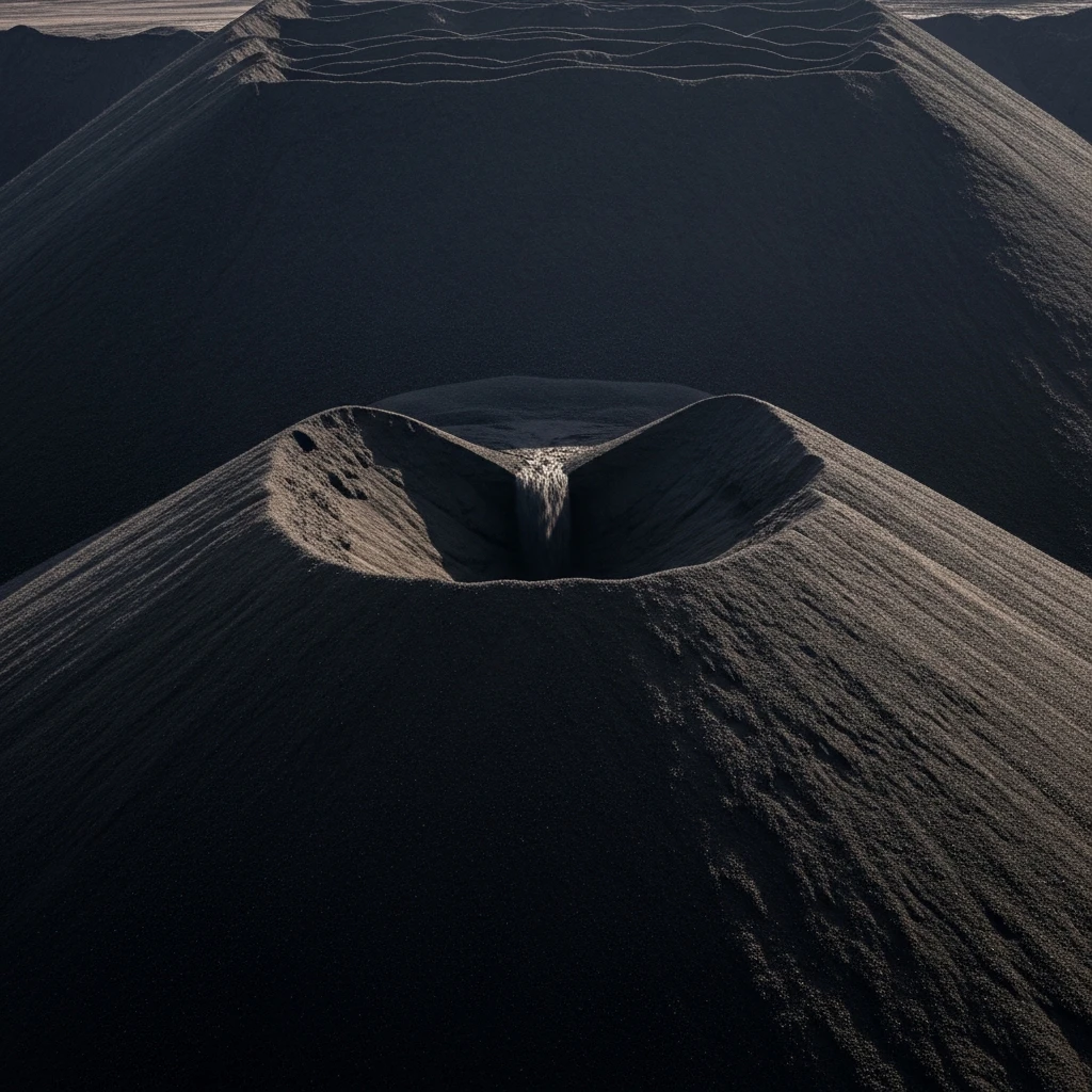 Industrial silo with bulk material flowing through hopper, showing potential arching failure