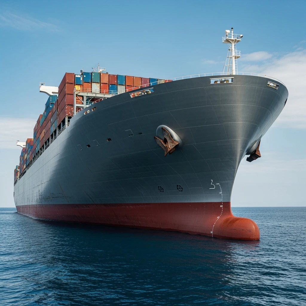 Sharkskin texture seamlessly applied to a large metal ship hull.