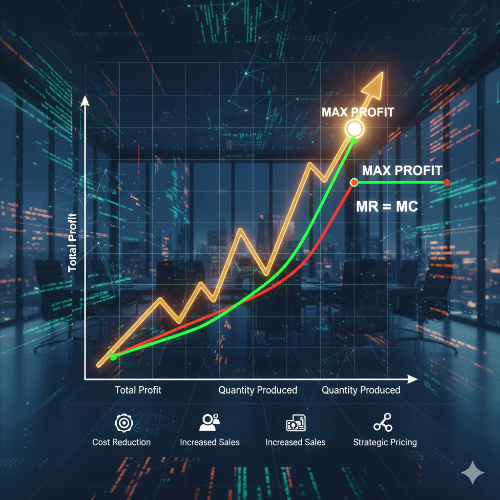 Profit maximization graph showing optimal profit point