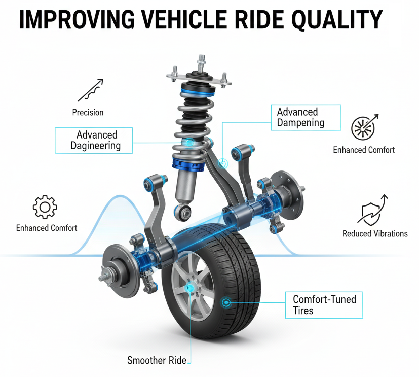 Vehicle suspension system optimized for ride quality and comfort